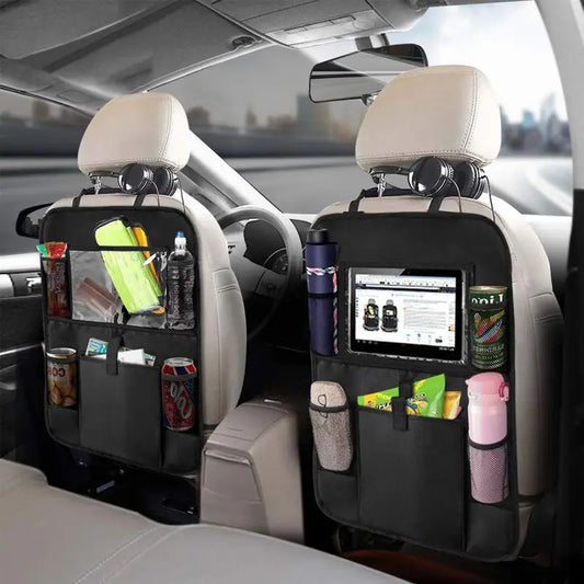 Car Seat Organizer with Touch Screen Tablet Holder – Multifunctional Backseat Storage