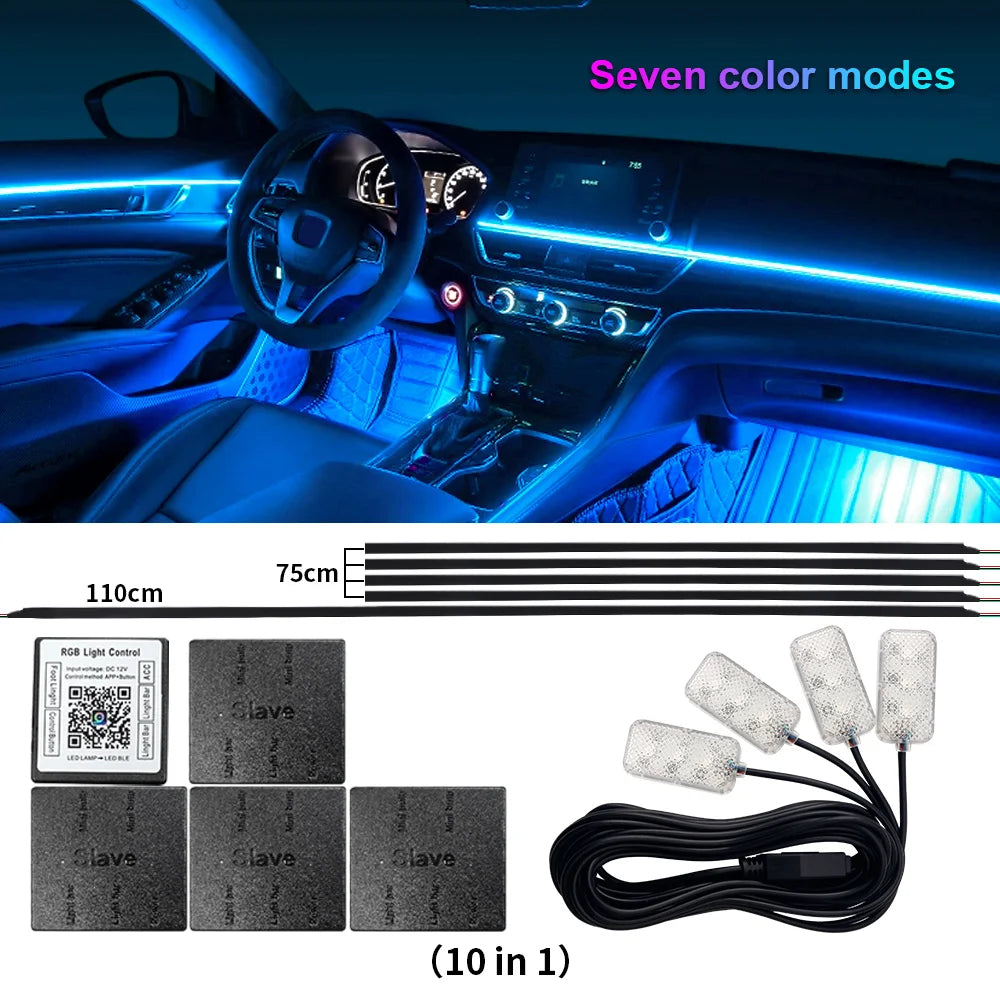 Éclairage d’Ambiance LED RGB Bluetooth 18 en 1