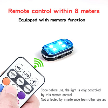 Lot de 2/4/6/8 LED Stroboscopiques Sans Fil pour Voiture – Lumières RGB Rechargeables Anti-Collision avec Télécommande