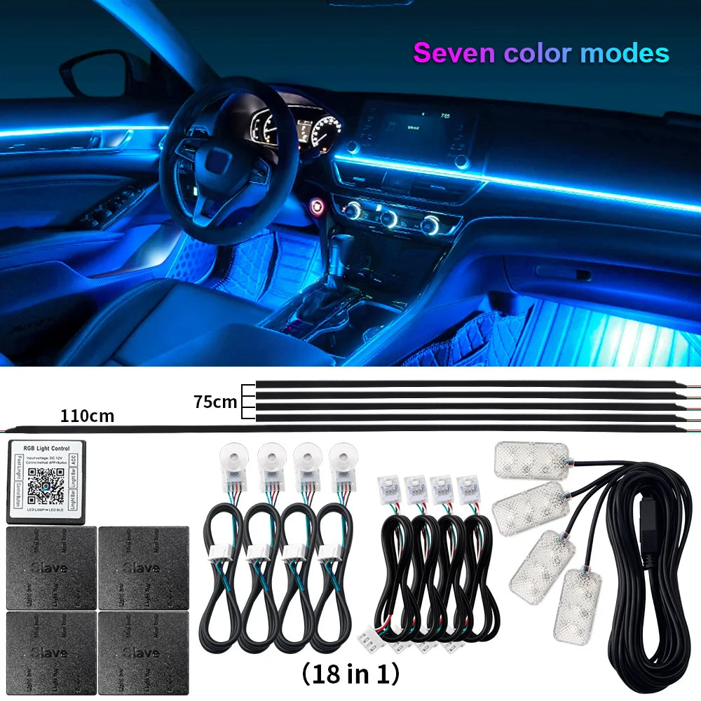 Éclairage d’Ambiance LED RGB Bluetooth 18 en 1