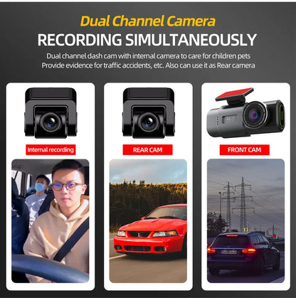 4K UHD Dash Cam with WiFi & GPS – Night Vision and 24H Parking Surveillance Car Camera