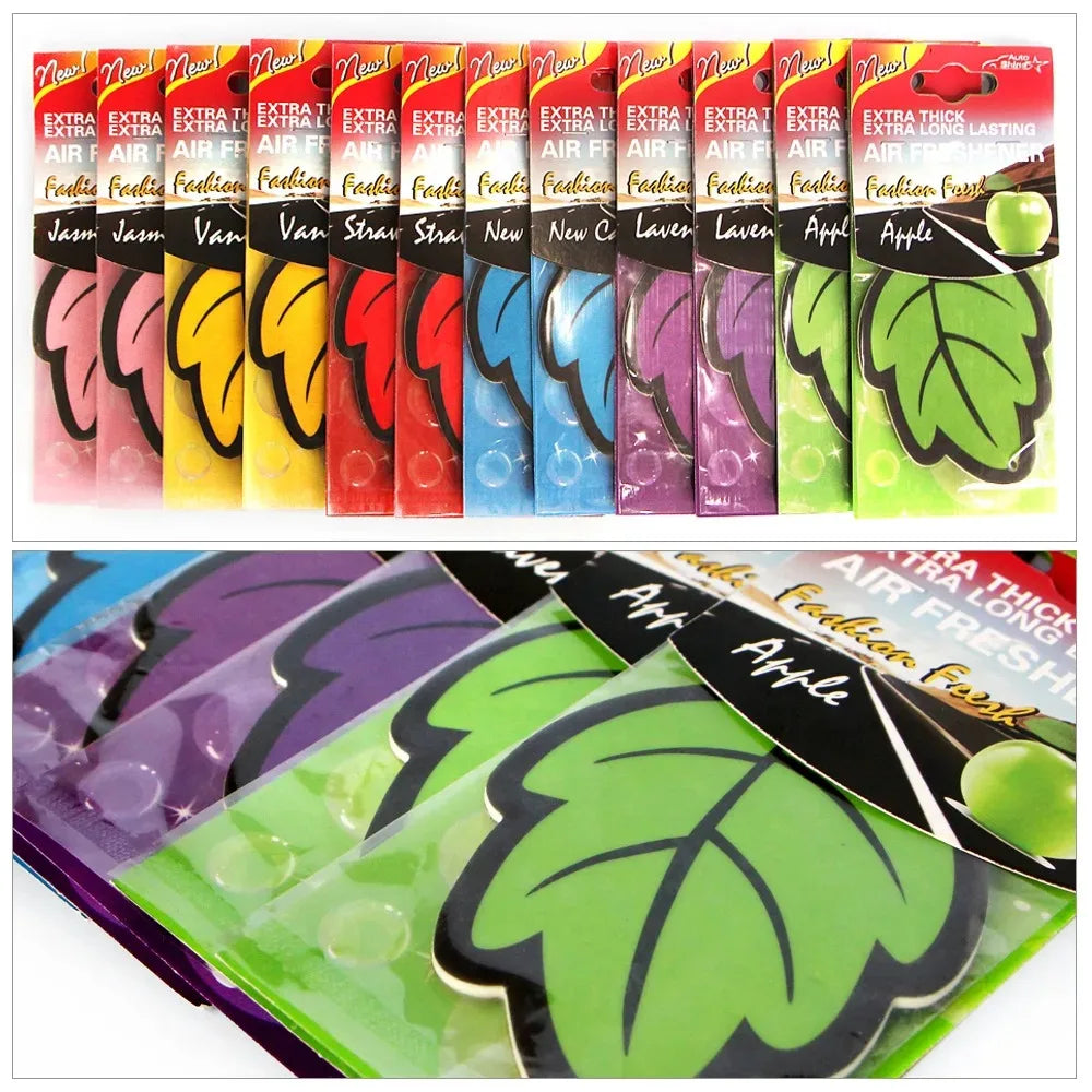 Scented Car Air Freshener Leaf – Vanilla & Fruit Hanging Fragrance for Car Interior