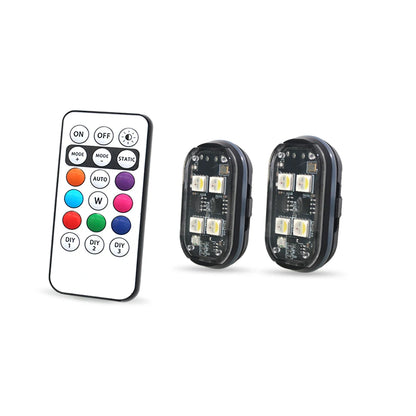 Lot de 2/4/6/8 LED Stroboscopiques Sans Fil pour Voiture – Lumières RGB Rechargeables Anti-Collision avec Télécommande