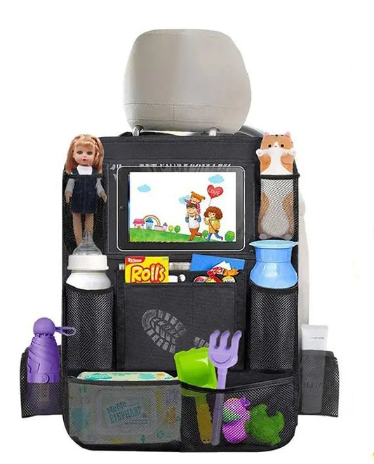 Car Seat Organizer with Touch Screen Tablet Holder – Multifunctional Backseat Storage