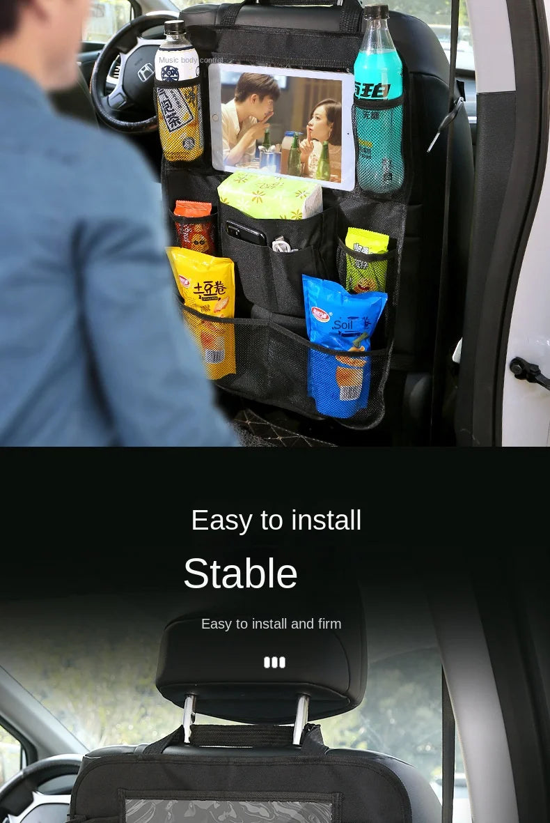 Autositz-Organizer mit Tablet-Halter – Multifunktions-Rückenlehnentasche