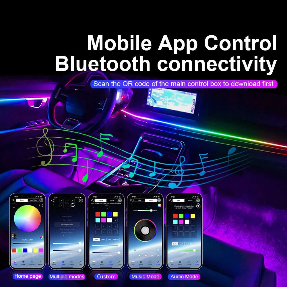 Éclairage d’Ambiance LED RGB Bluetooth 18 en 1
