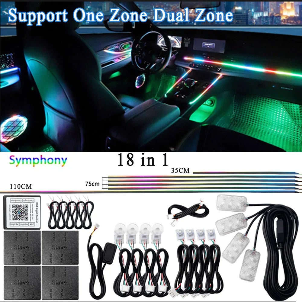 Éclairage d’Ambiance LED RGB Bluetooth 18 en 1