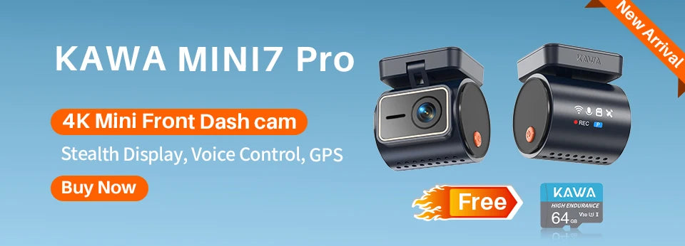 Dash Cam 2K KAWA MINI 3 – WiFi Car Camera with Night Vision and Voice Control