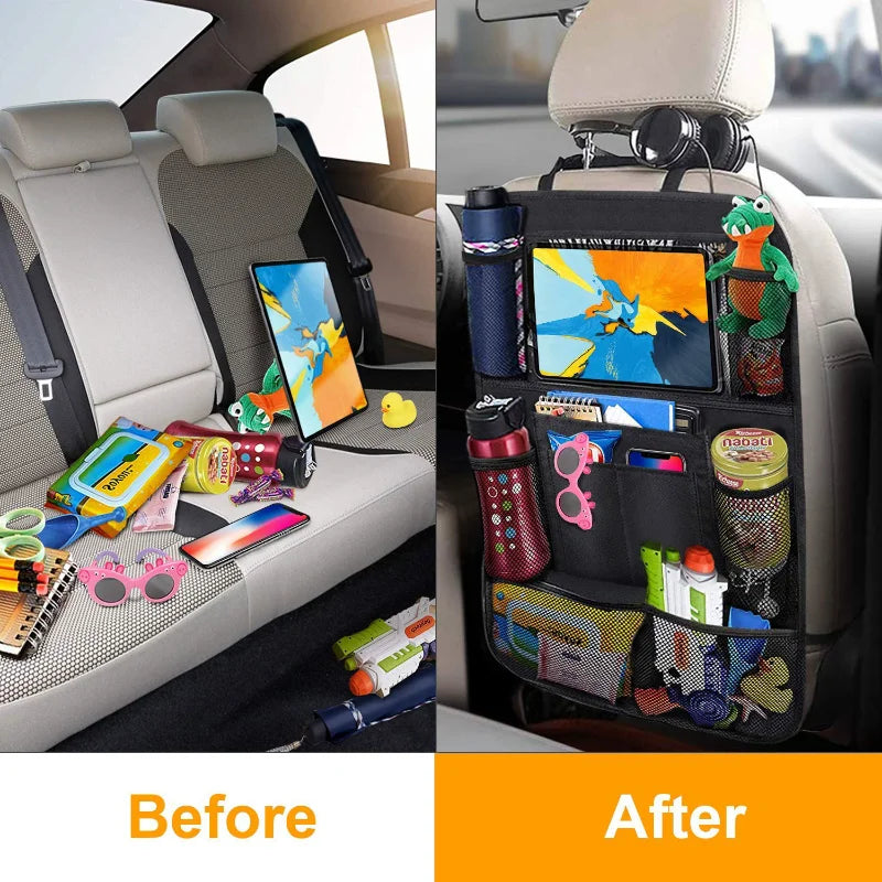 Autositz-Organizer mit Tablet-Halter – Multifunktions-Rückenlehnentasche