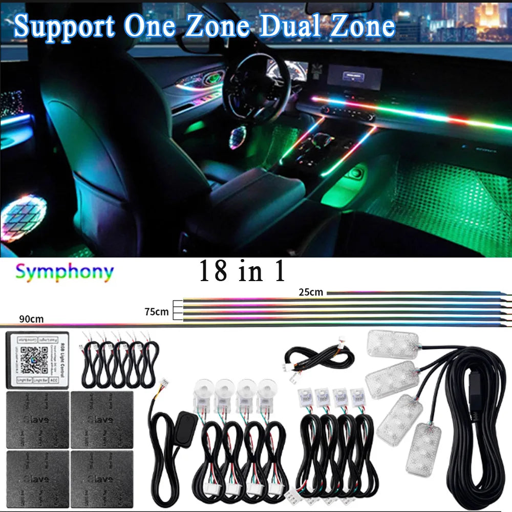 Éclairage d’Ambiance LED RGB Bluetooth 18 en 1