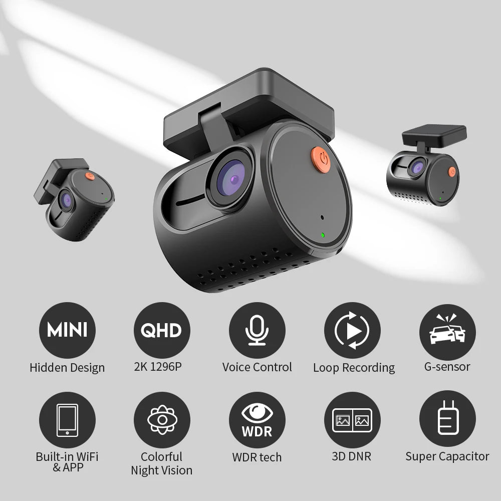 Dash Cam 2K KAWA MINI 3 – WiFi Car Camera with Night Vision and Voice Control