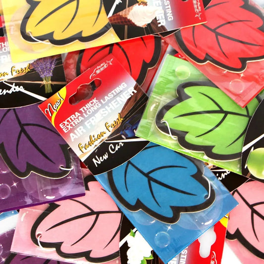Scented Car Air Freshener Leaf – Vanilla & Fruit Hanging Fragrance for Car Interior