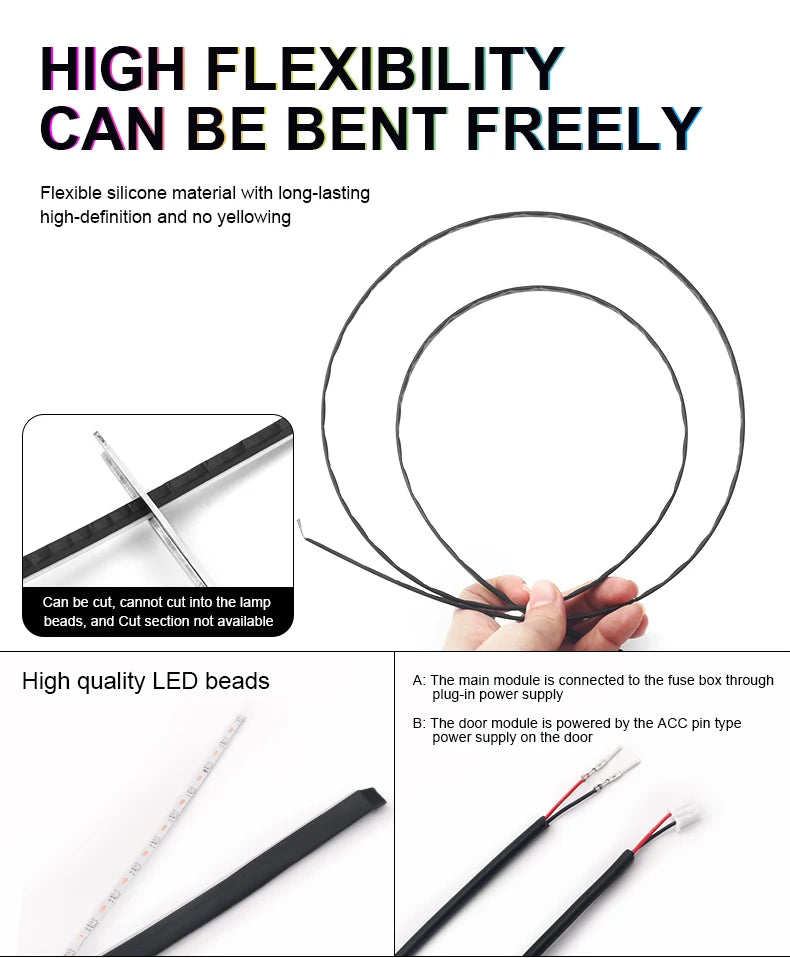 Éclairage d’Ambiance LED RGB Bluetooth 18 en 1