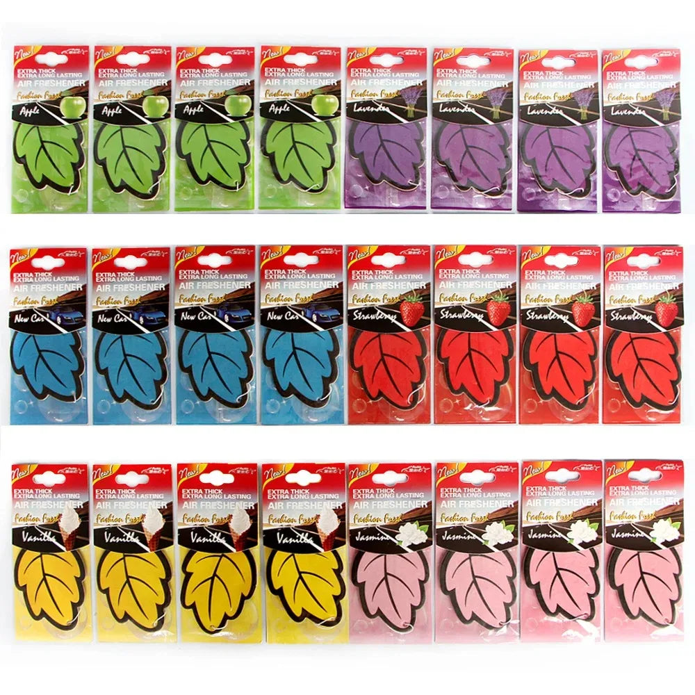 Scented Car Air Freshener Leaf – Vanilla & Fruit Hanging Fragrance for Car Interior