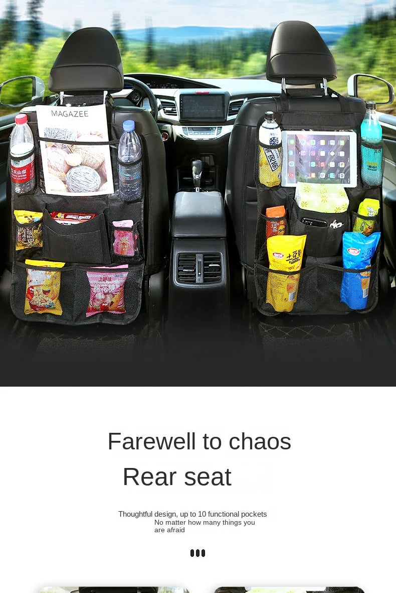 Autositz-Organizer mit Tablet-Halter – Multifunktions-Rückenlehnentasche