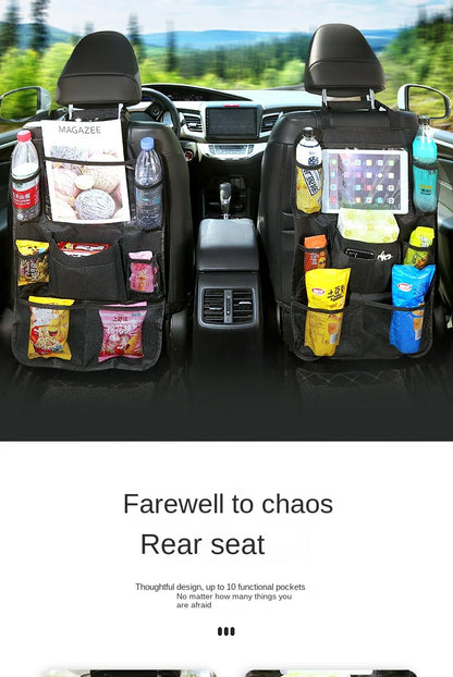 Autositz-Organizer mit Tablet-Halter – Multifunktions-Rückenlehnentasche