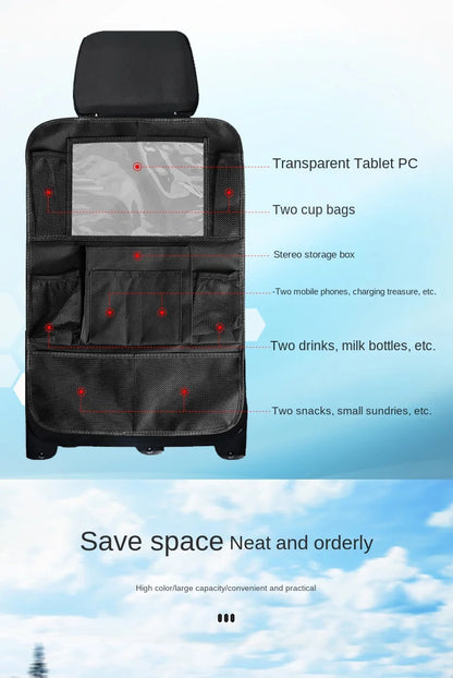 Autositz-Organizer mit Tablet-Halter – Multifunktions-Rückenlehnentasche