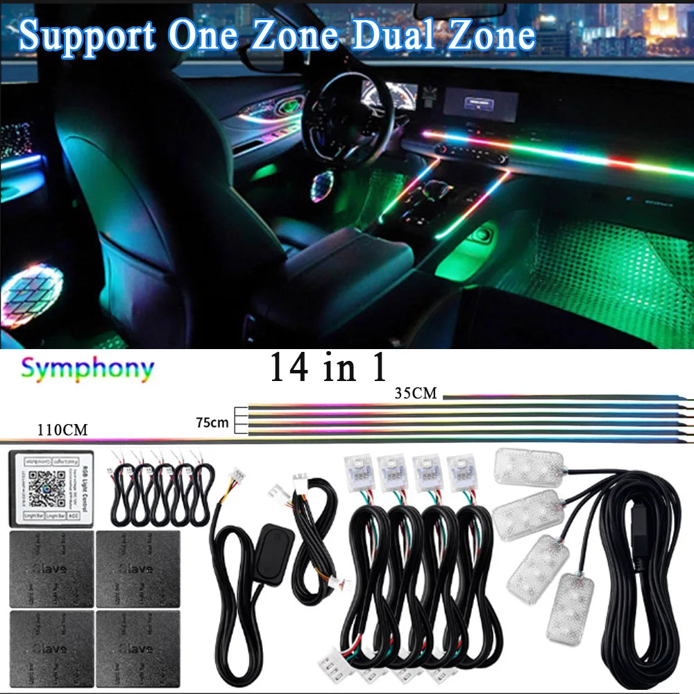 Éclairage d’Ambiance LED RGB Bluetooth 18 en 1