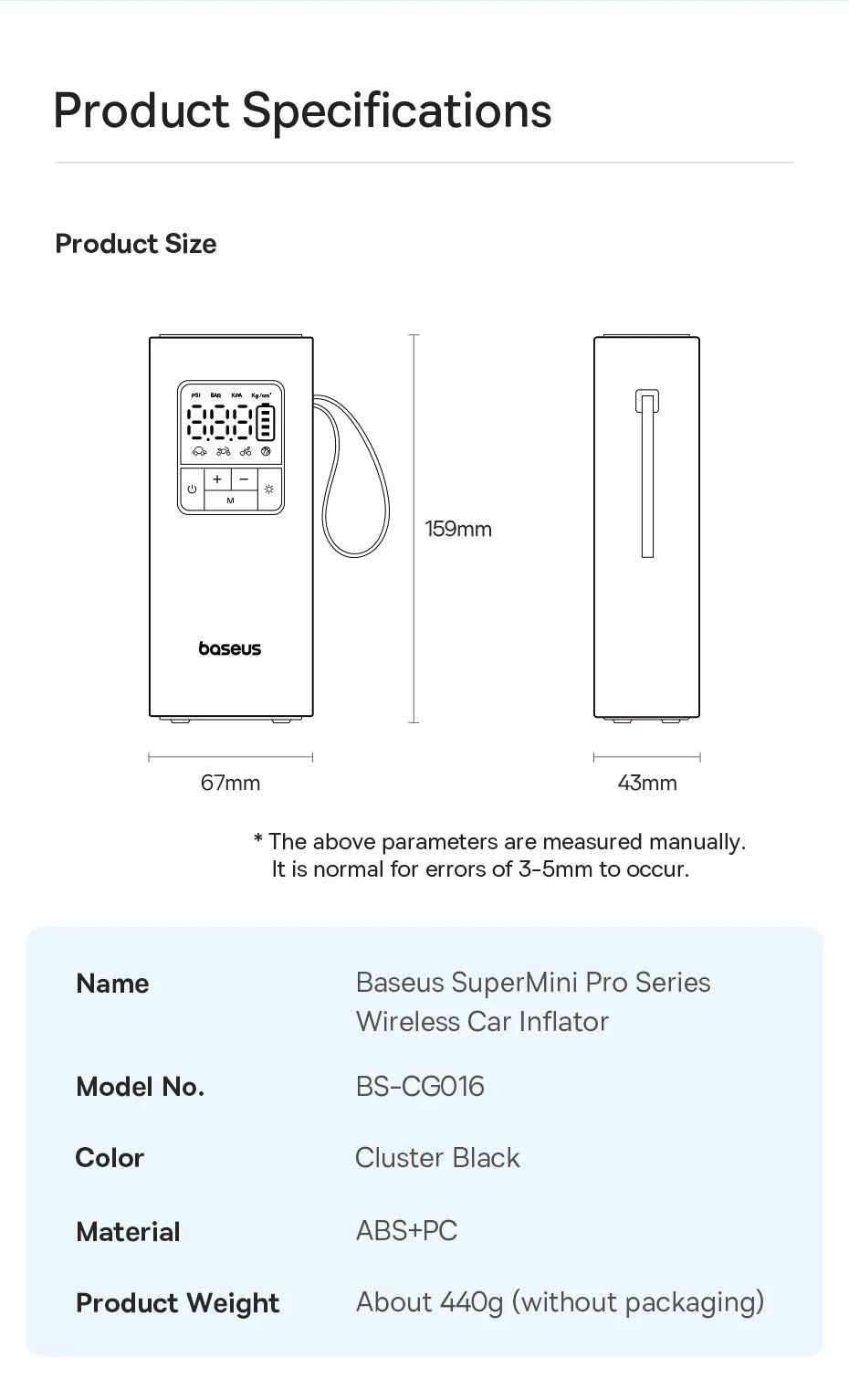 Baseus SuperMini Pro Cordless Air Compressor