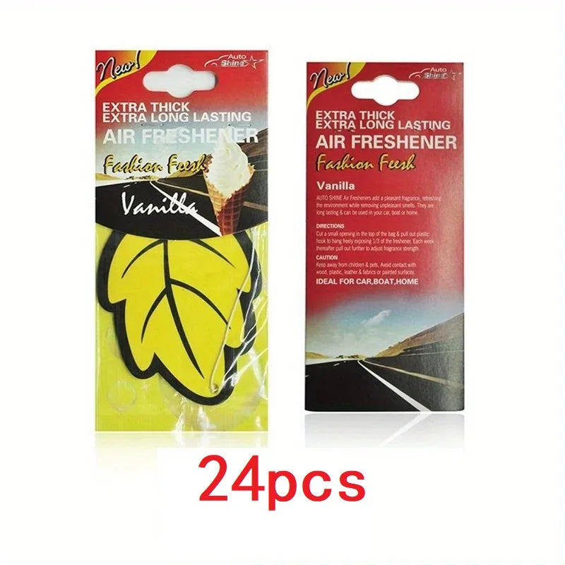 Scented Car Air Freshener Leaf – Vanilla & Fruit Hanging Fragrance for Car Interior