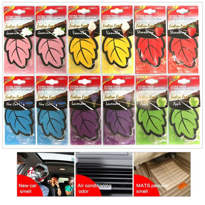 Scented Car Air Freshener Leaf – Vanilla & Fruit Hanging Fragrance for Car Interior