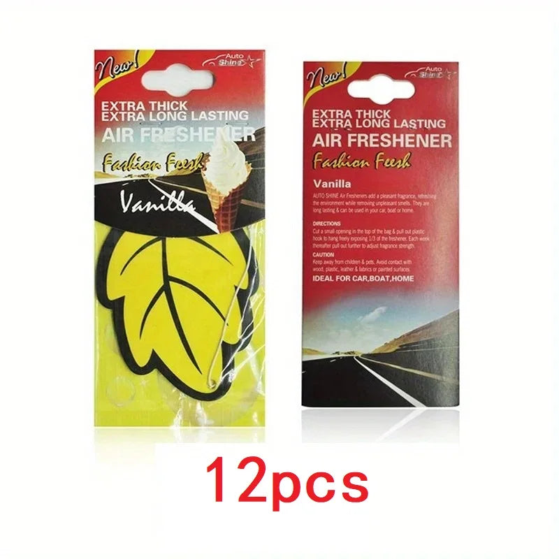 Scented Car Air Freshener Leaf – Vanilla & Fruit Hanging Fragrance for Car Interior